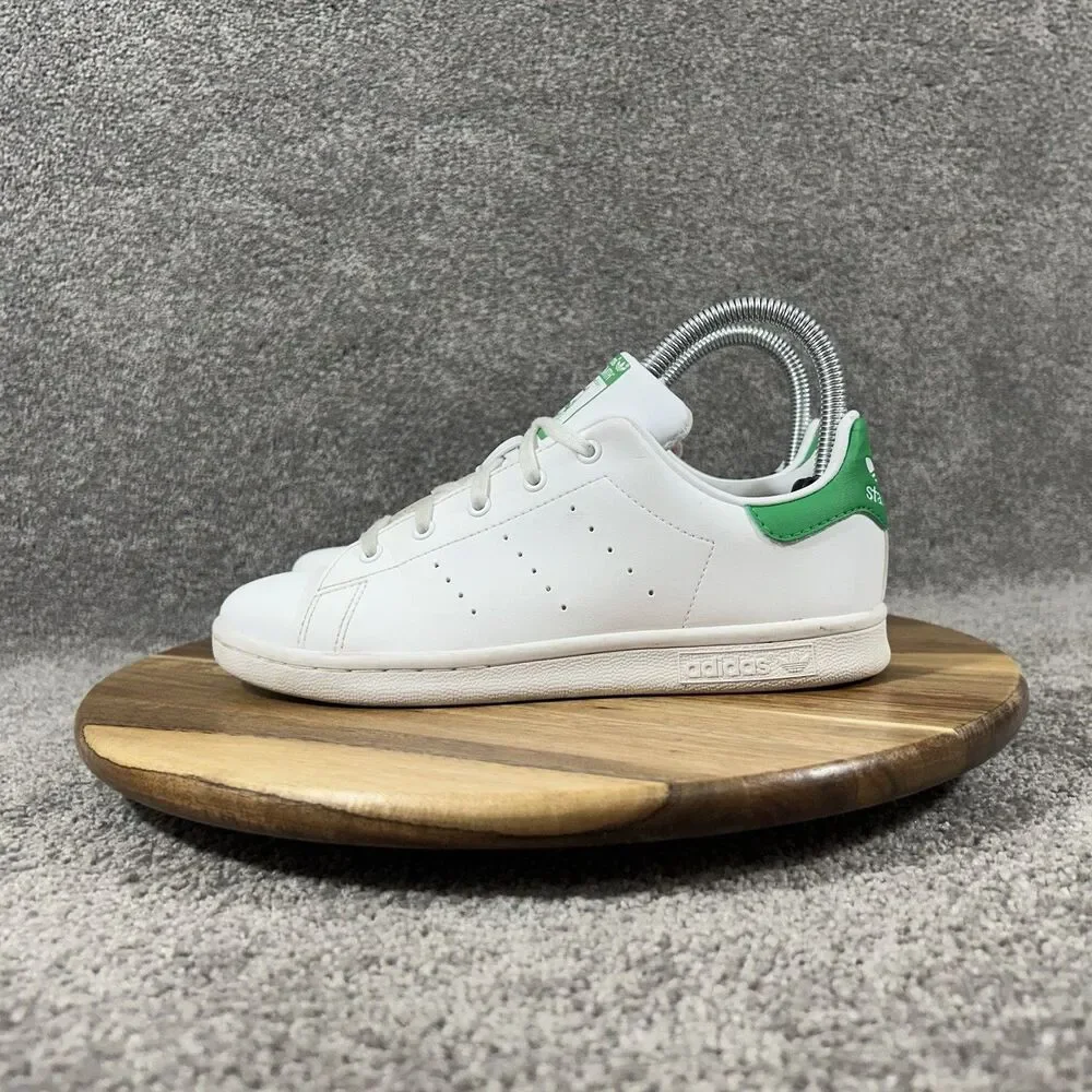 Adidas Originals Stan Smith Kids Youth Size 3 White Green Athletic Shoes Used